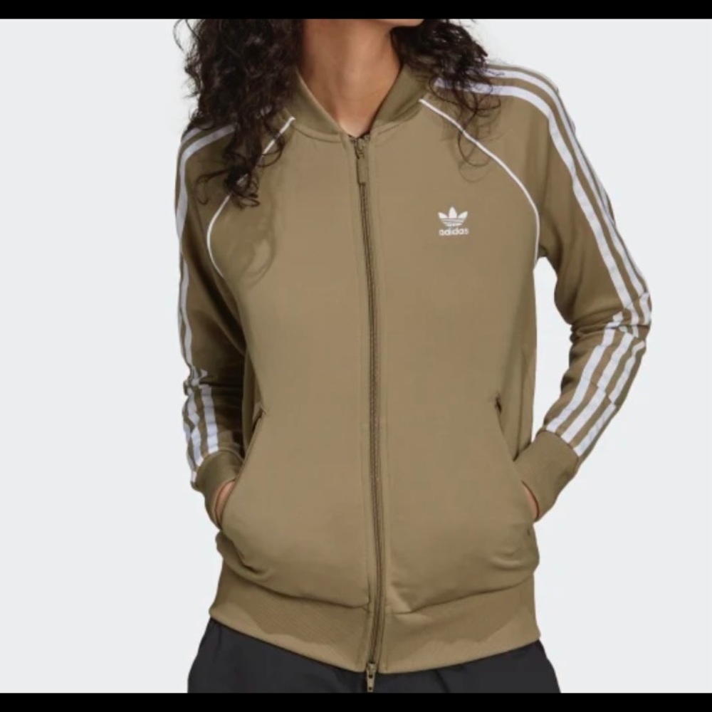 OLIVE GREEN ADIDAS Track jacket